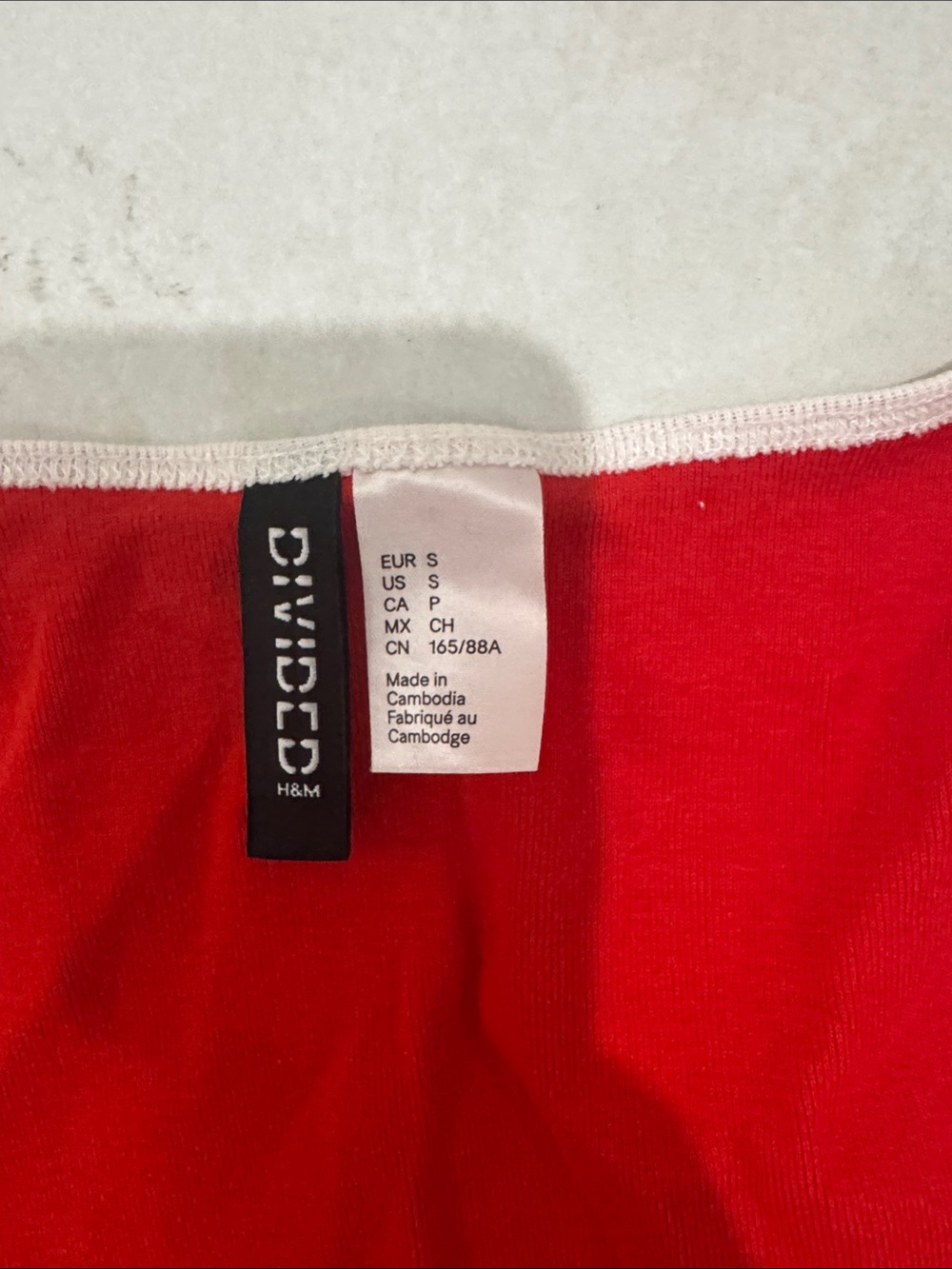 Divided Red Tank Top with White Trim - Picture 2 of 3